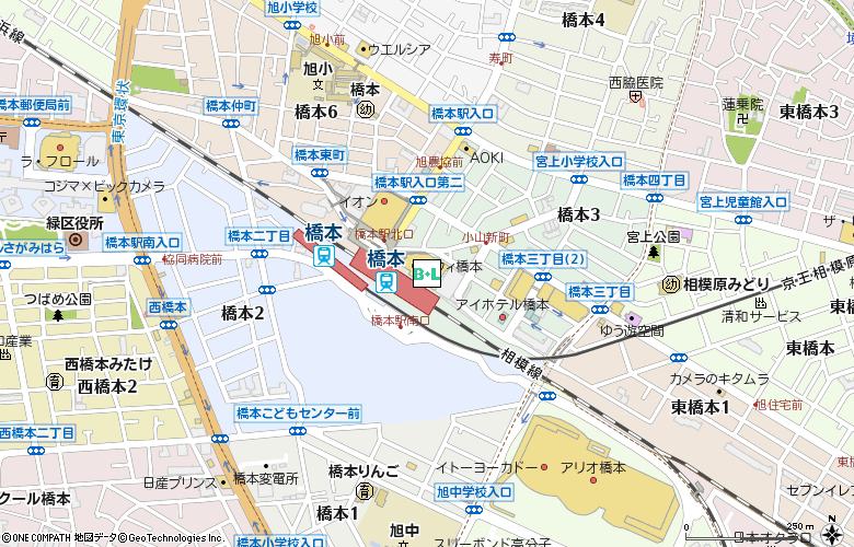 エースコンタクト　ミウィ橋本店付近の地図